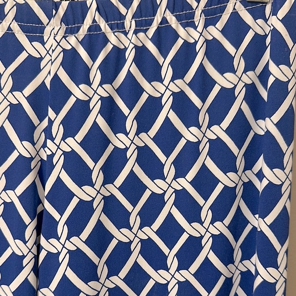 Barbara Gerwit Blue and White Print Pants Sz XS Resortwear Nautical Coastal Chic - Picture 3 of 6